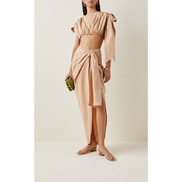 Andrea Iyamah | Halima Cotton-Blend Cropped Top - Picture 2 of 9